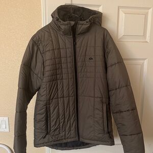 Quiksilver Olive Quilted Jacket men’s large
